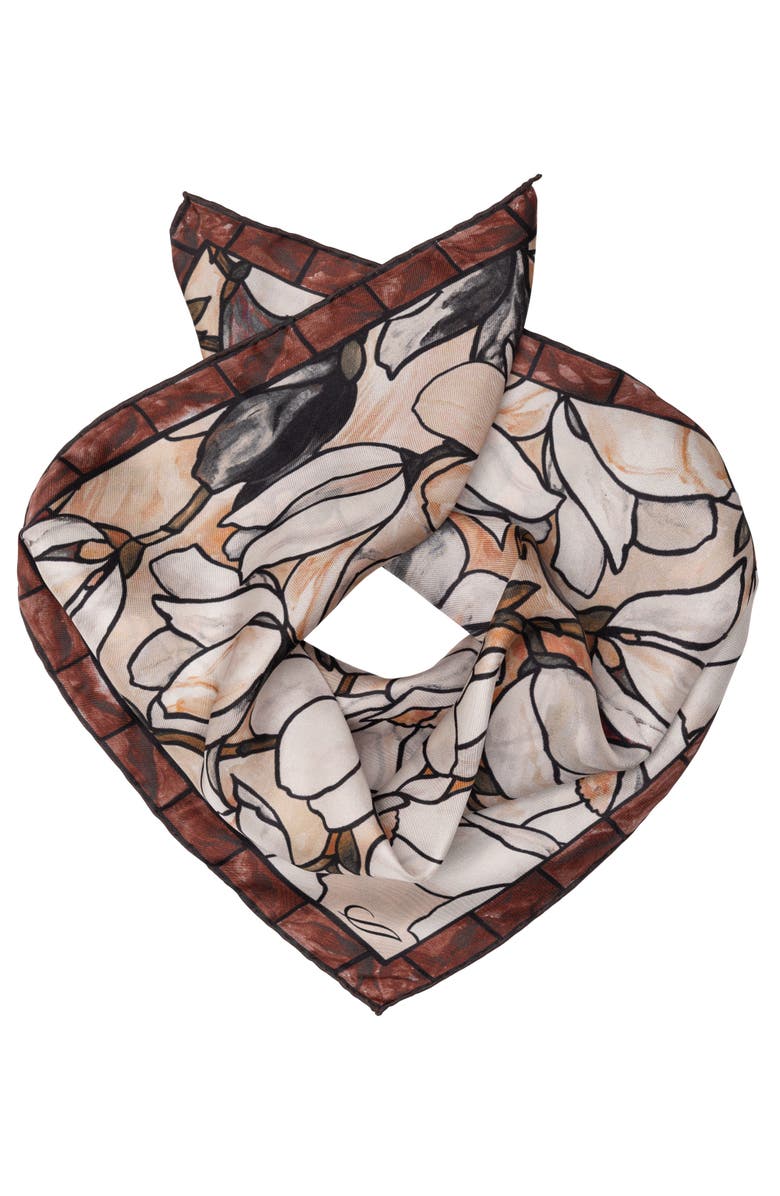 Elizabetta Clara - Silk Bandana, Alternate, color, Mahogany Brown