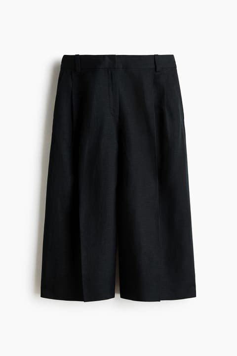 Wide Linen-blend Culottes