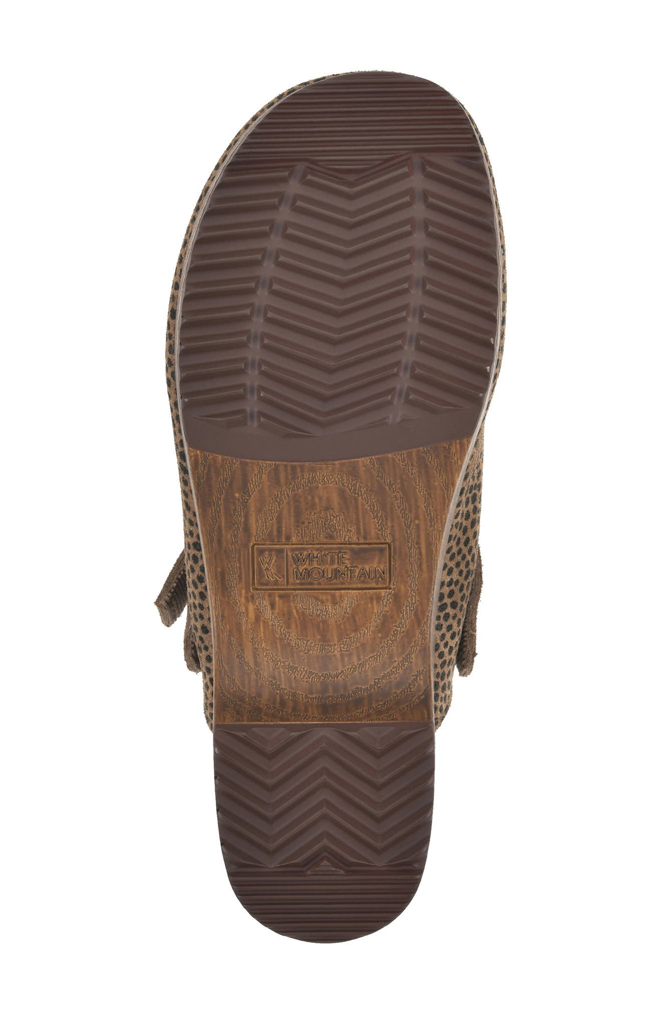 White Mountain Being Buckled Leather Clog, Alternate, color, TAN/EPRINT/SUEDE