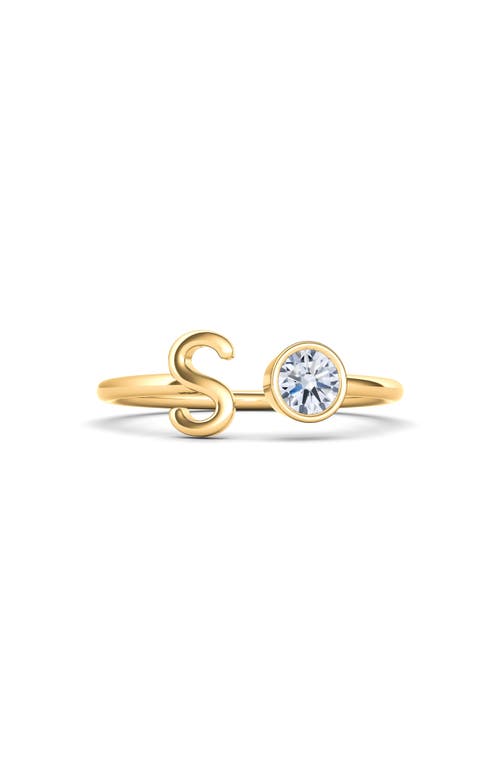 Hautecarat Lab Grown Diamond Letter Ring In 18k Yellow Gold - S