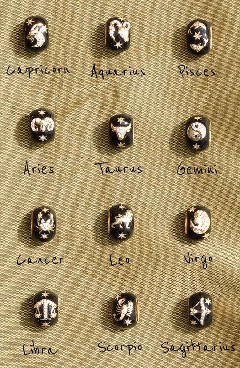 Adina Reyter Zodiac Ceramic & Diamond Bead Charm, Alternate, color, Yellow Gold - Libra