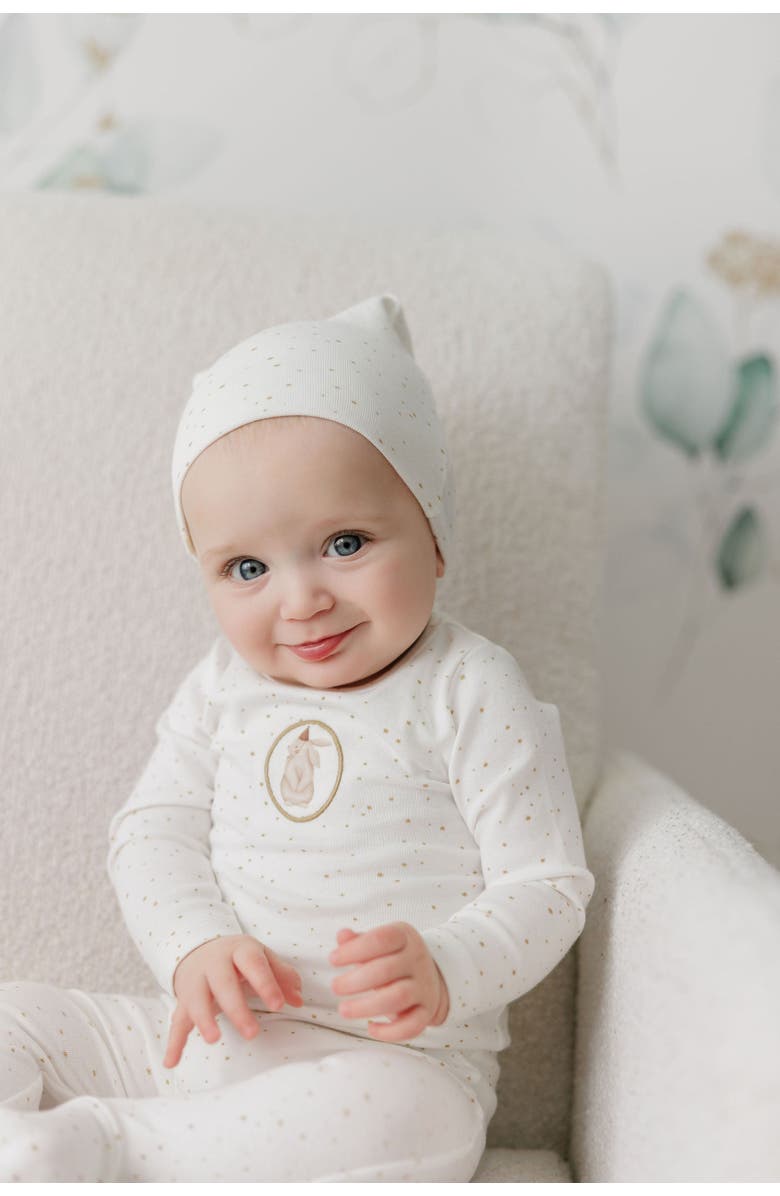 Ely's & Co. Speckled Bunny Collection -  Footie + Beanie, Alternate, color, Ivory/Tan