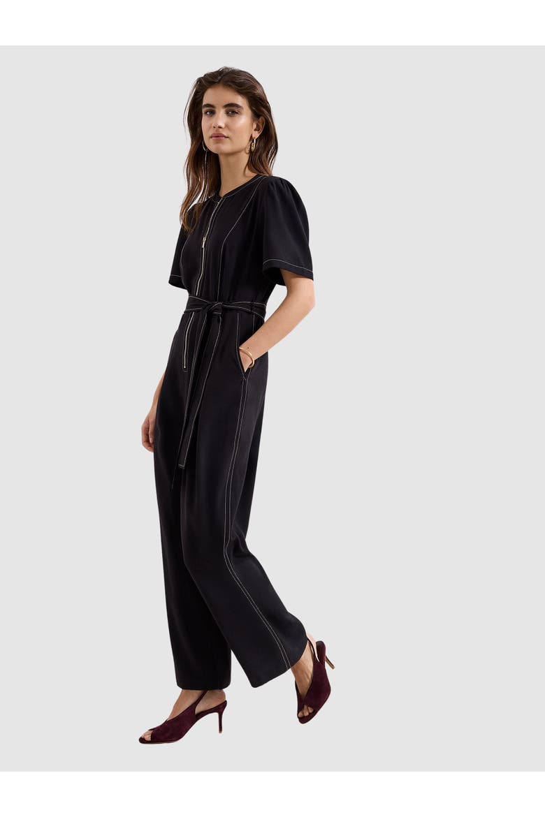 Zip-Front Wide-Leg Jumpsuit, Main, color, Black