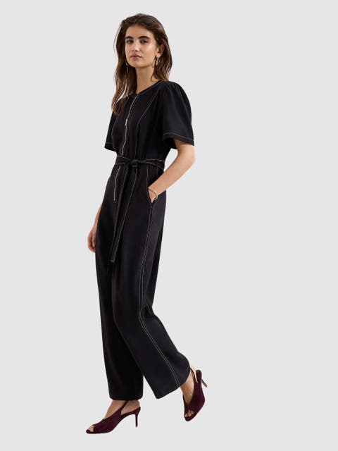 Zip-Front Wide-Leg Jumpsuit