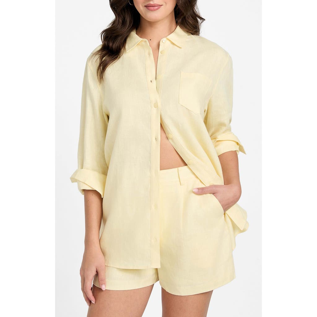 GUESS GUESS GEN LINEN BUTTON-UP SHIRT