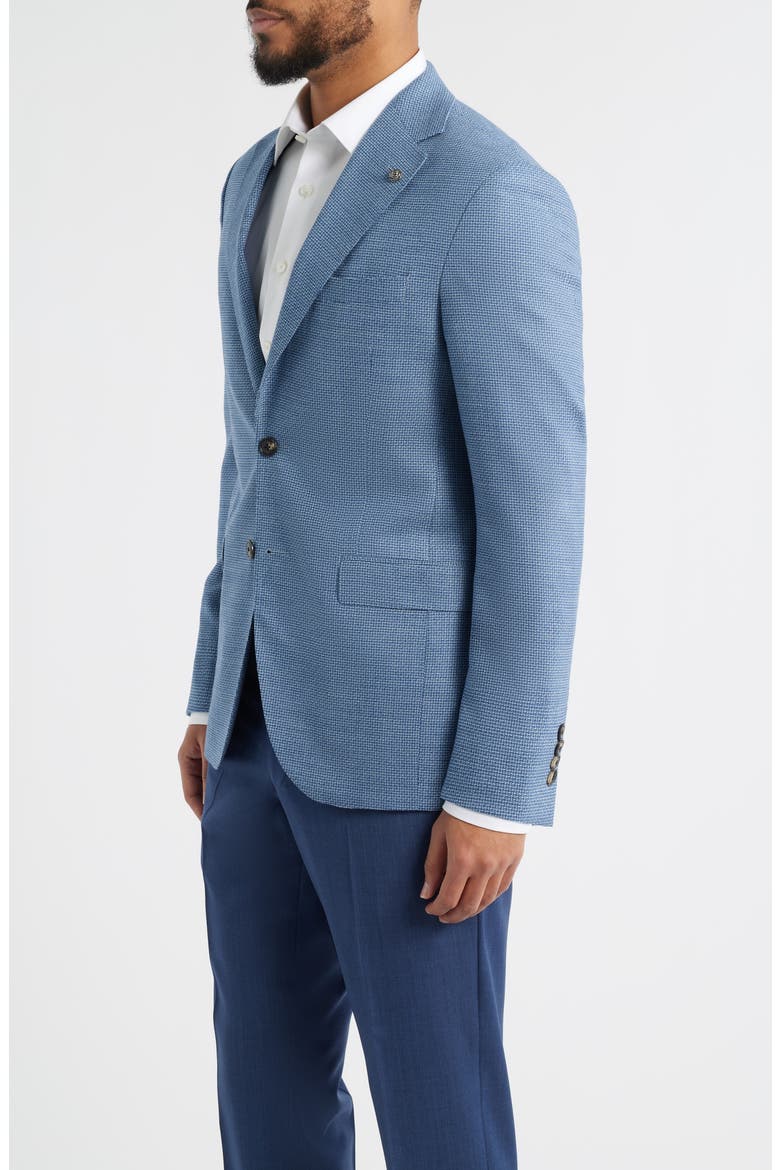 Midland Contemporary Fit Textured Light Blue Stretch Wool Sport Coat, Alternate, color, LIGHT BLUE