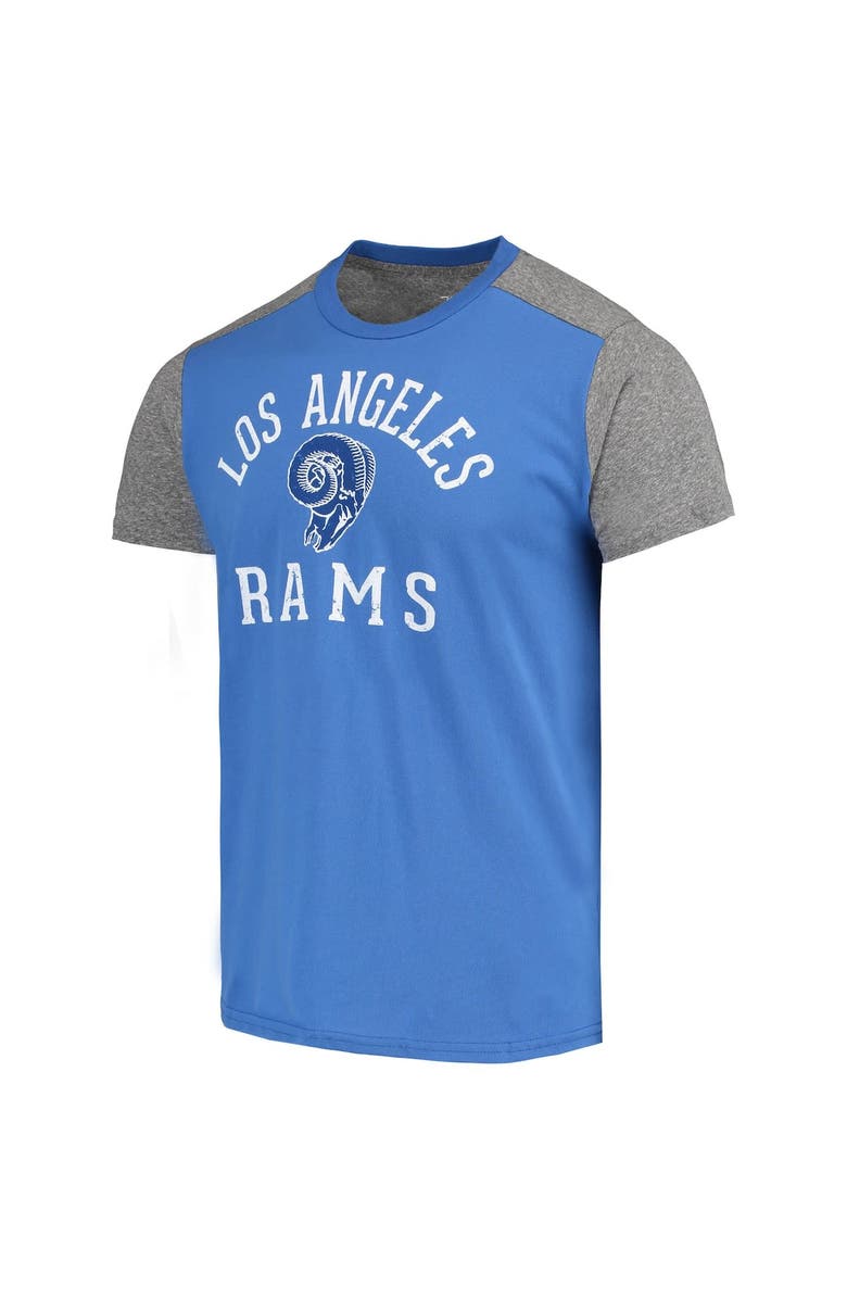 Majestic Threads Men's Majestic Threads Royal/Heathered Gray Los Angeles Rams Gridiron Classics Field Goal Slub T-Shirt, Alternate, color, Royal