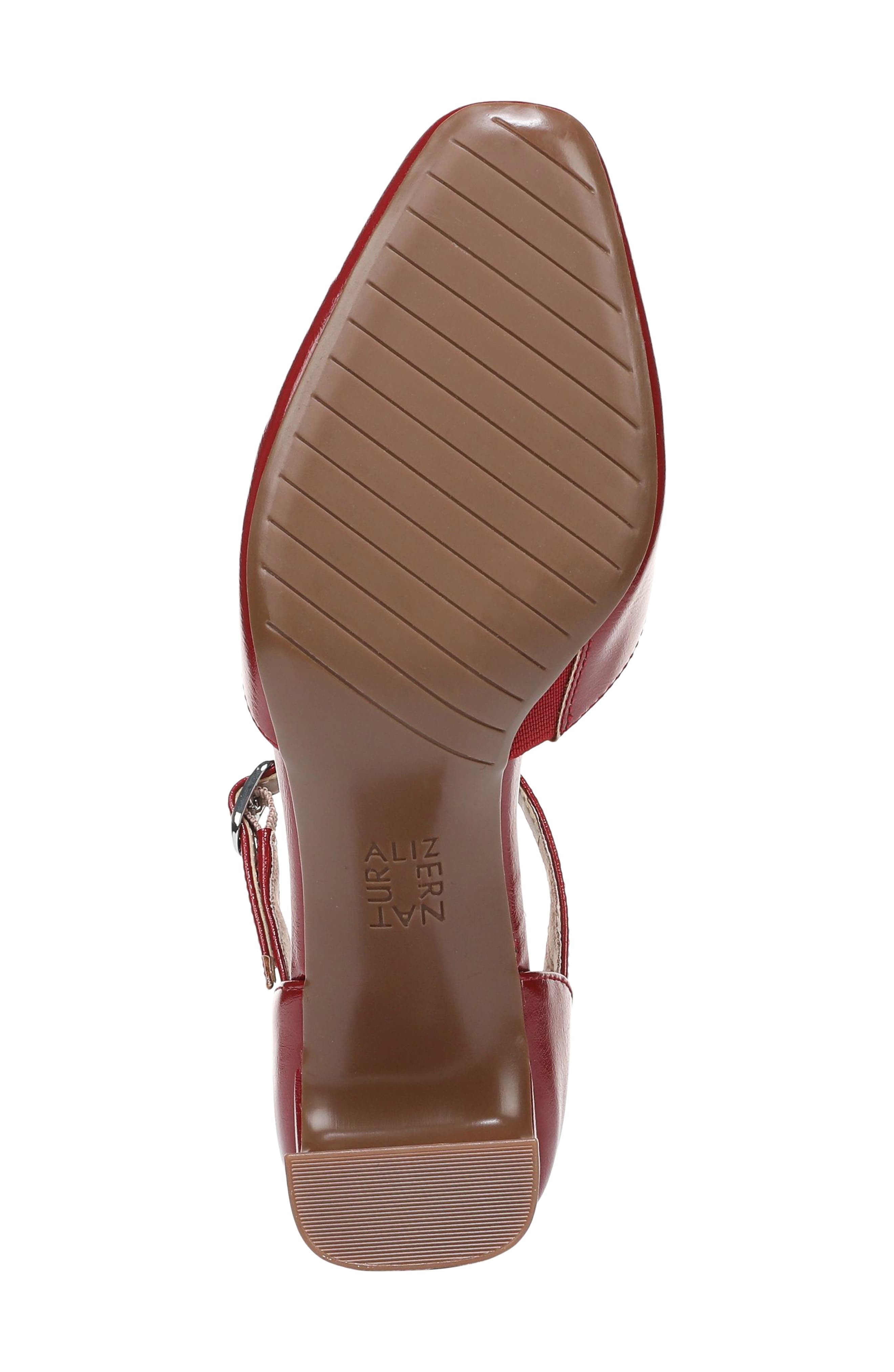 Yasmin Ankle Strap Dress Pump - Wide Width Available, Alternate, color, RED FAUX LEATHER