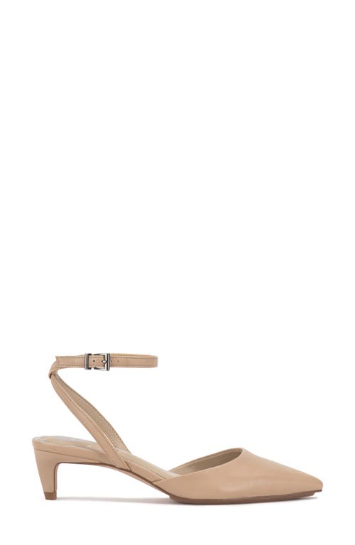 Vince Camuto Irva Ankle Strap Pointed Toe Pump In Soft Buff