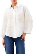 Karen Kane Embroidered Palm Tree Cotton T-Shirt