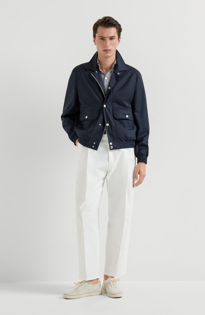 Brunello Cucinelli Cotton and cashmere knit polo, Alternate, color, Dark Grey