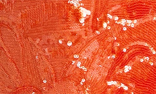 Helsi Leslie Pattern Sequin Strapless Gown In Orange
