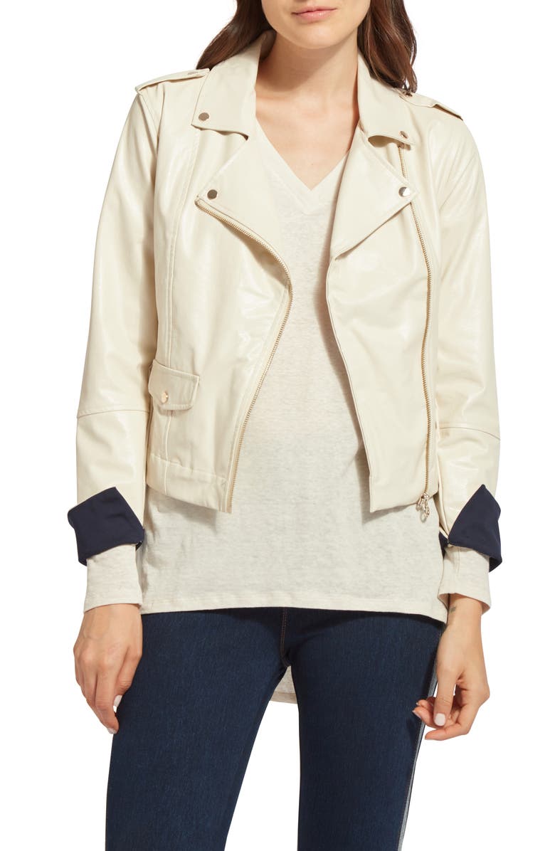 Lysse ́ Sea Breeze Faux Leather Moto Jacket, Main, color, 
