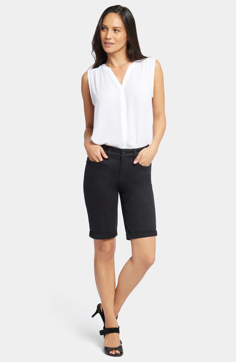 NYDJ Briella Roll Cuff Denim Bermuda Shorts, Alternate, color, Black