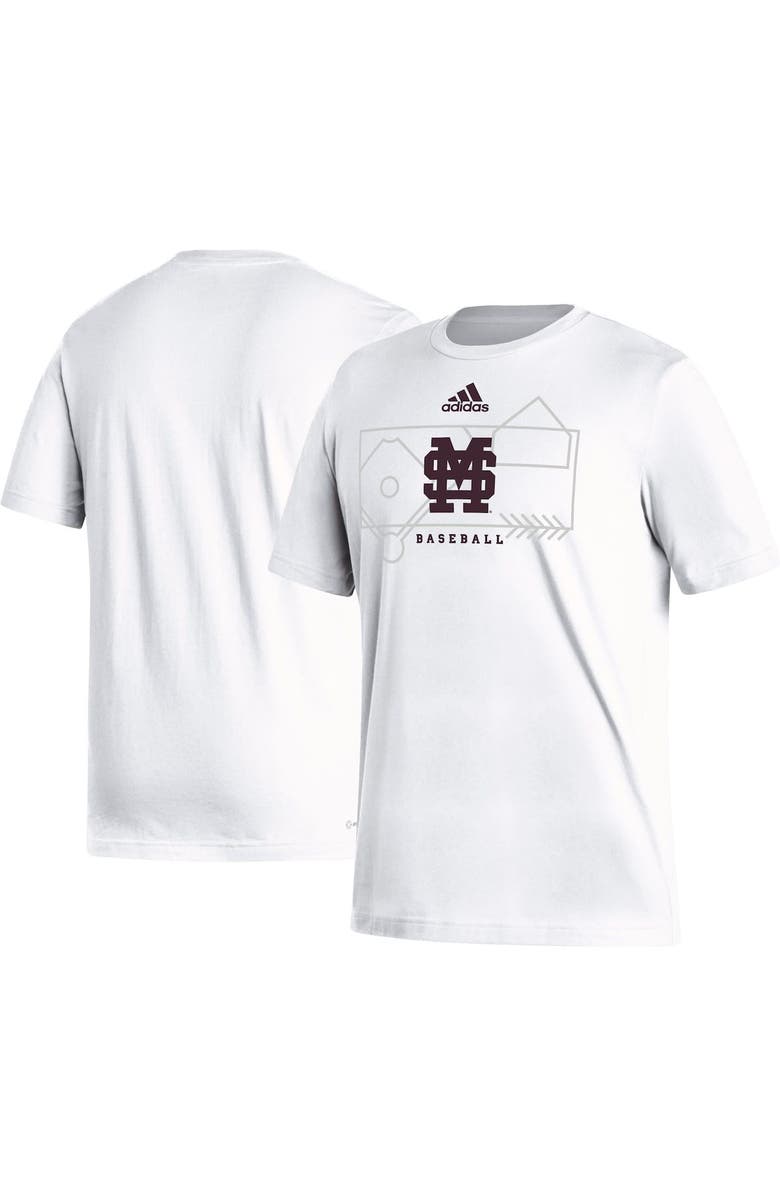 adidas Men's adidas White Mississippi State Bulldogs Locker Lines Baseball Fresh T-Shirt, Main, color, 