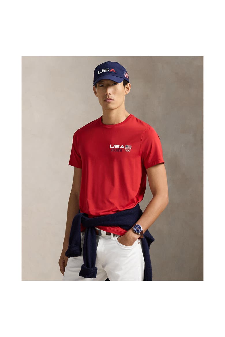 Men's Polo Ralph Lauren Team USA Stretch Jersey T-Shirt, Alternate, color, Red