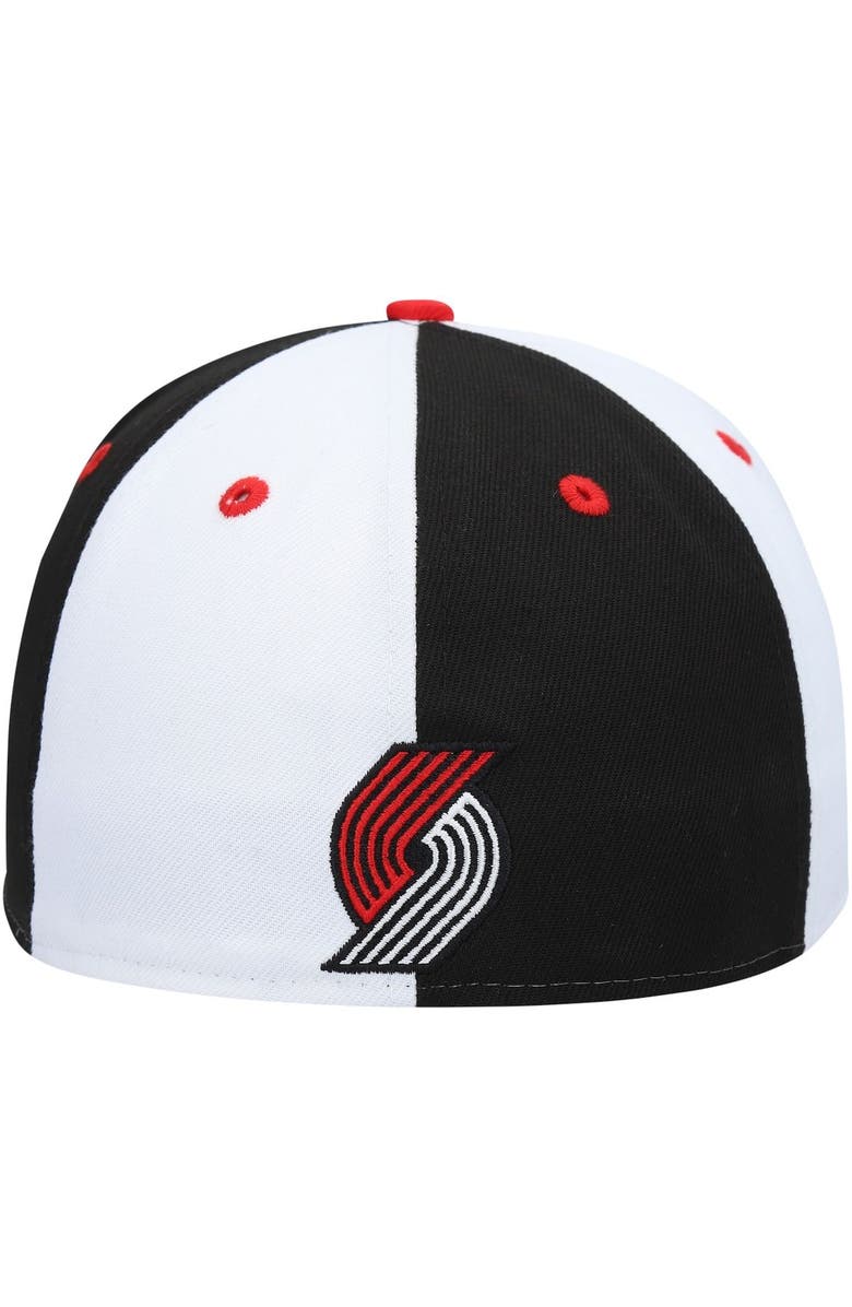 New Era Men's New Era Black/White Portland Trail Blazers Script Pinwheel 59FIFTY Fitted Hat, Alternate, color, Black