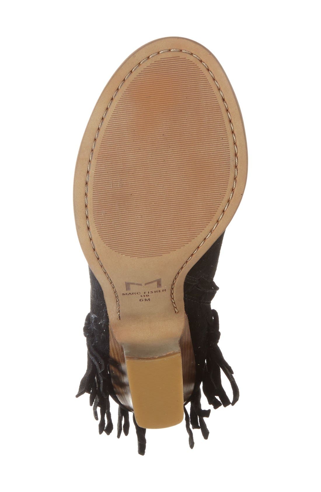 Marc Fisher LTD 'Onita' Fringe Peep Toe Bootie, Alternate, color, 