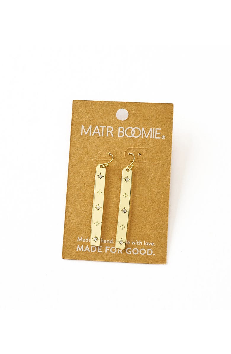 Matr Boomie Sitara Starry Long Linear Studded Earrings, Alternate, color, Gold