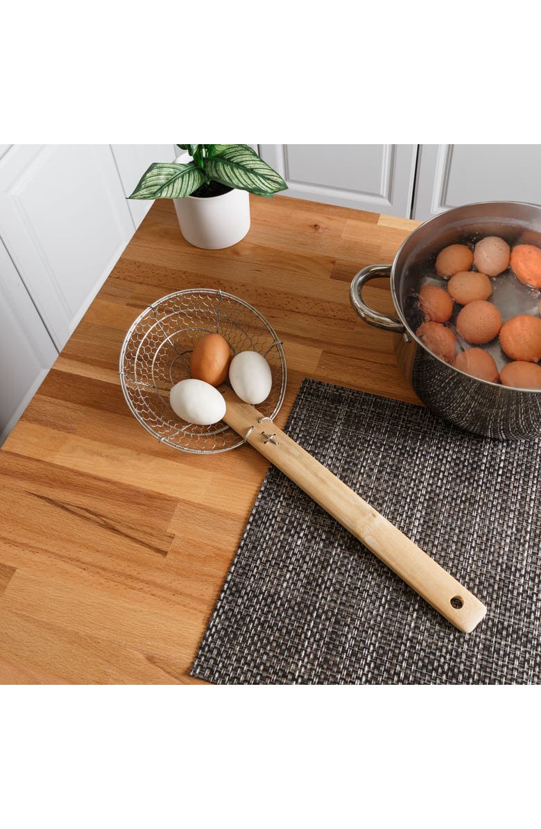 JOYCE CHEN Stainless Steel Spider Strainer, 7-Inch, Alternate, color, Bamboo