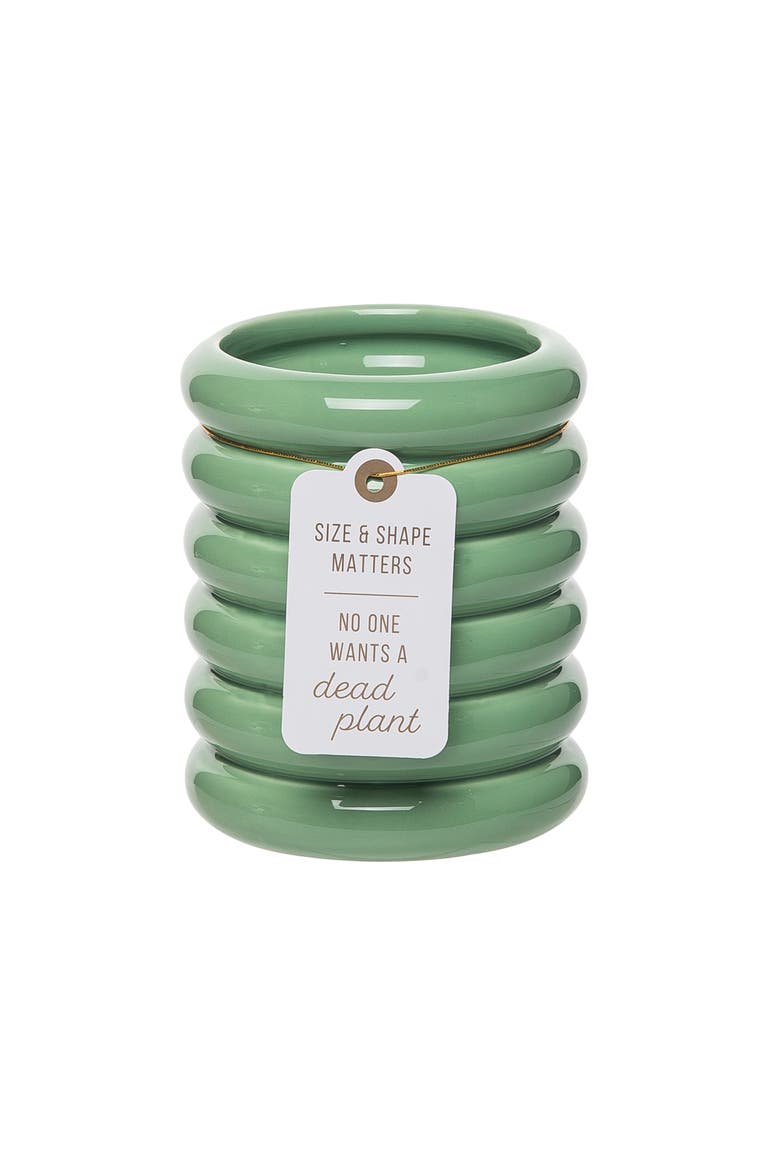 Size & Shape Matters Green Planter Ceramic Green, Main, color, Green