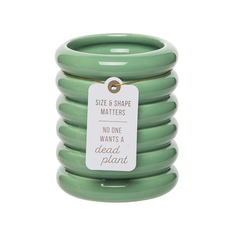 Size & Shape Matters Green Planter Ceramic Green