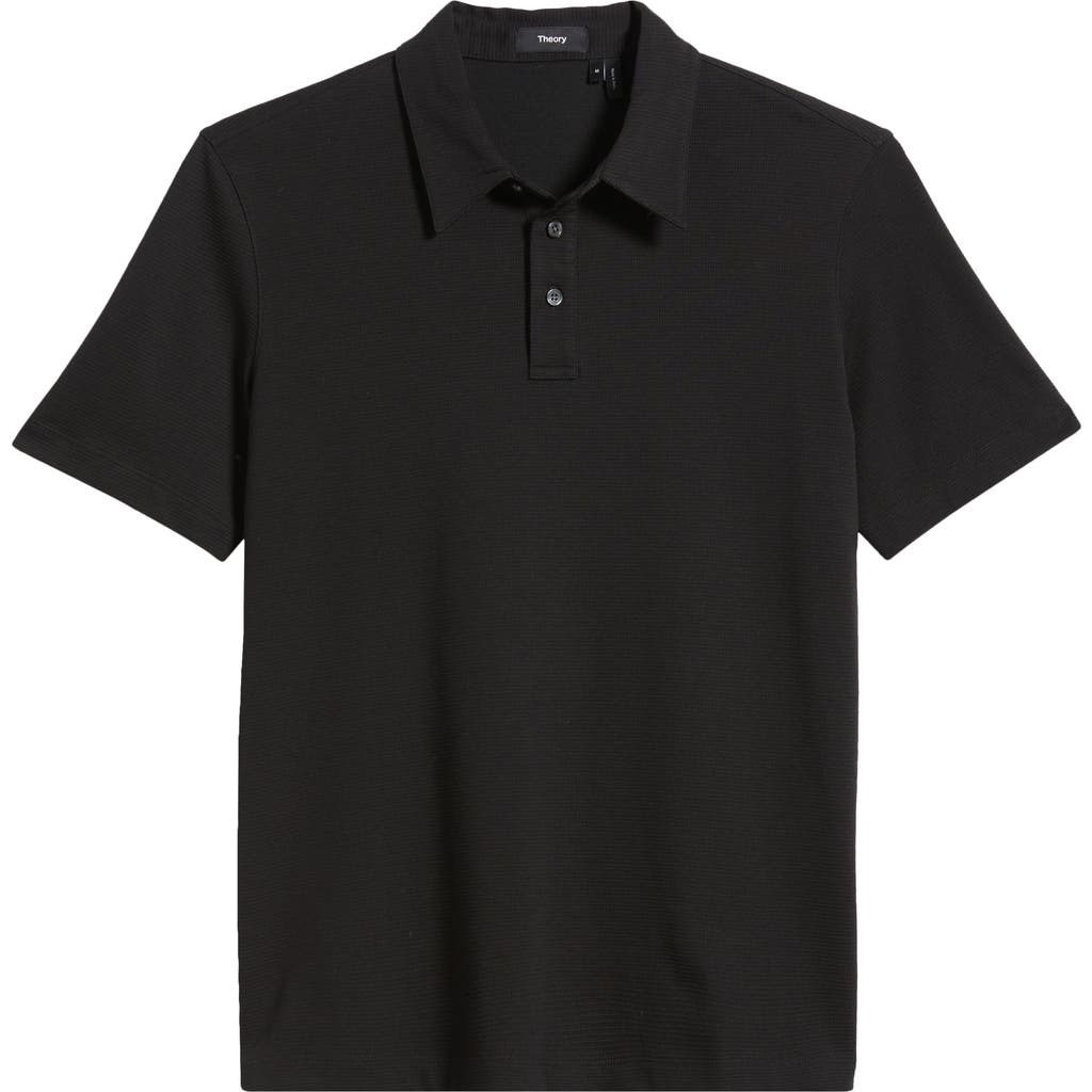 Theory Buttoned Short-sleeved Polo Shirt In Blk