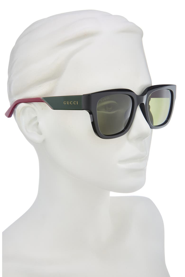 Square Sunglasses, Alternate, color, BLACK RED GREEN