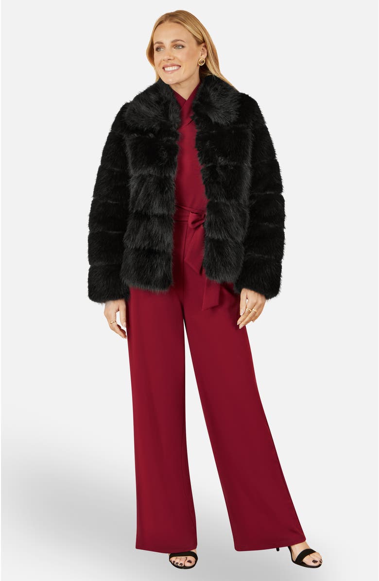 Yumi Luxe Faux Fur Coat, Alternate, color,