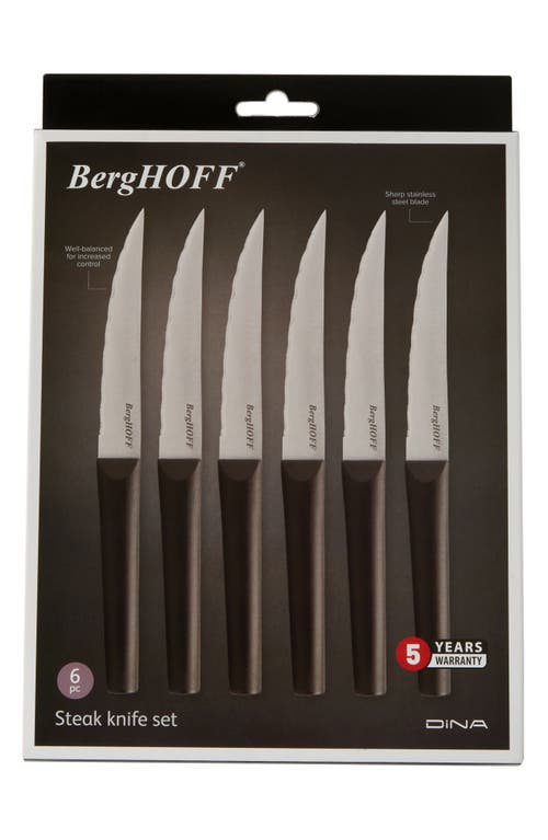 Berghoff Dina Matrix Set Of 6 Serrated Steak Knives In Black