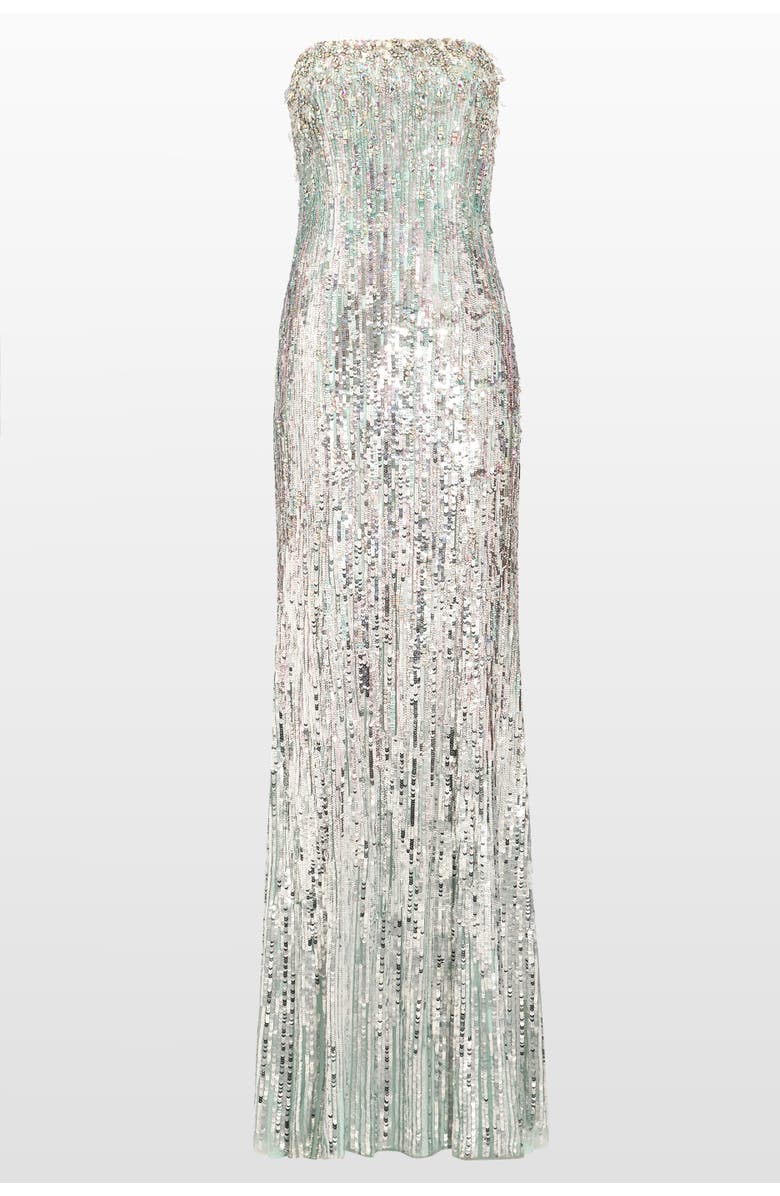 Jenny Packham Honesty Sequin-Embellished Maxi Dress, Main, color, Crystal Aqua