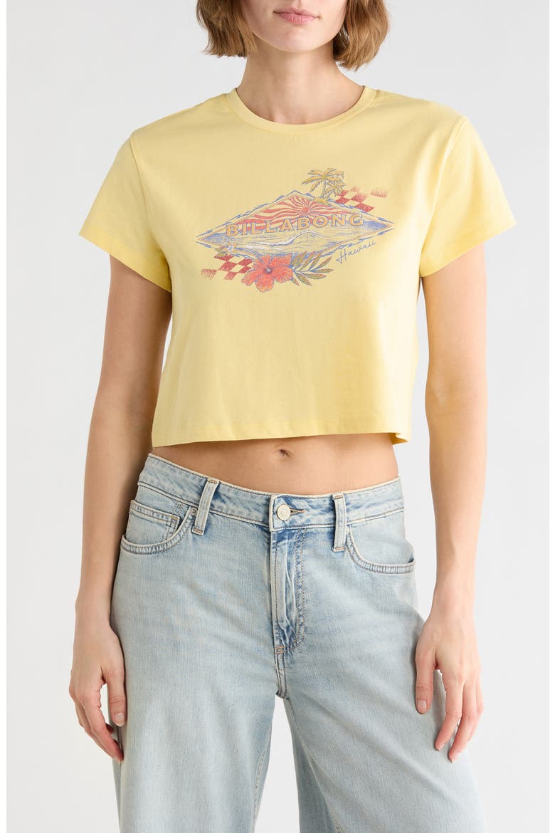 Surfing Solo Logo Crop T-Shirt, Main, color, RETRO YELLOW