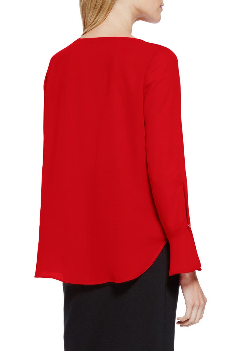 Bell Cuff High/Low Blouse, Alternate, color, CRIMSON