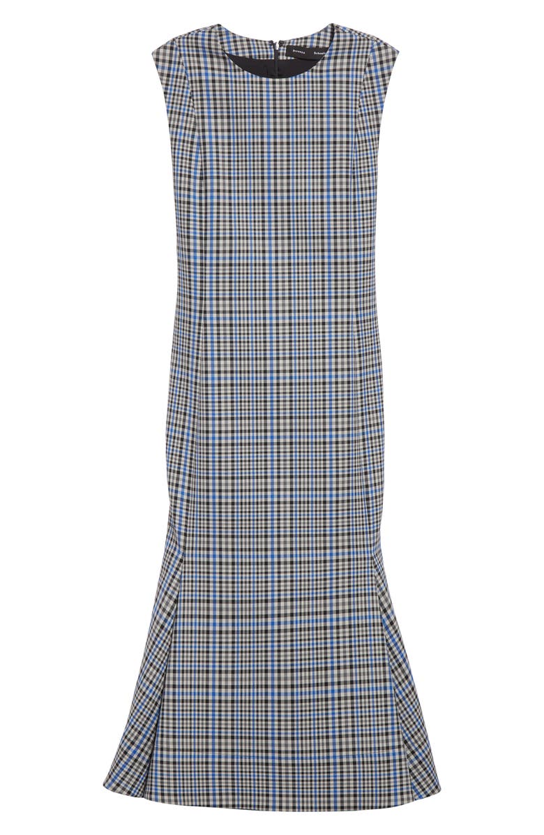 Proenza Schouler Bruna Plaid Midi Dress, Alternate, color, Blue Multi