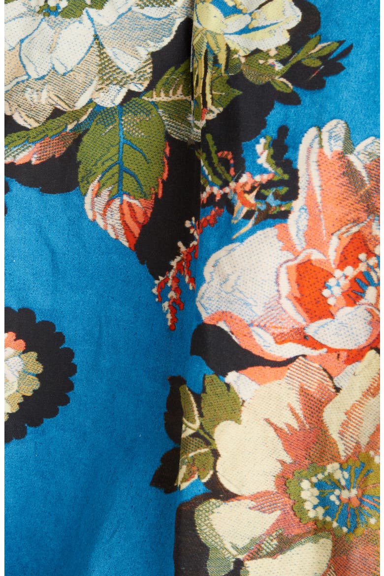 Calvin Floral Cotton Blend Top, Alternate, color, BLUE