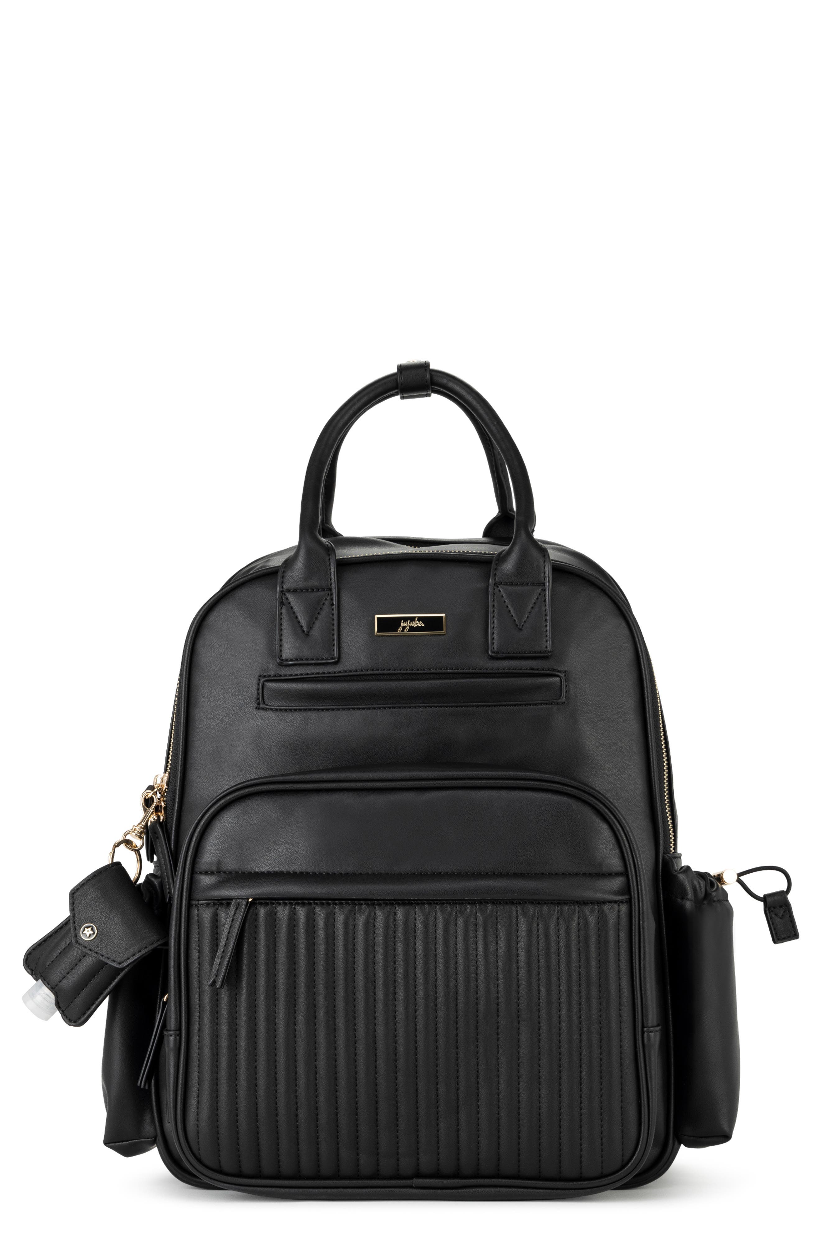 JuJuBe Ju-Ju-Be Million Pockets Faux Leather Diaper Backpack, Main, color, 