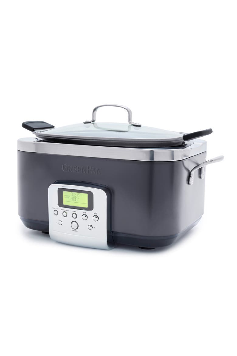 Ceramic Nonstick 6-Quart Slow Cooker, Main, color, GRAPHITE