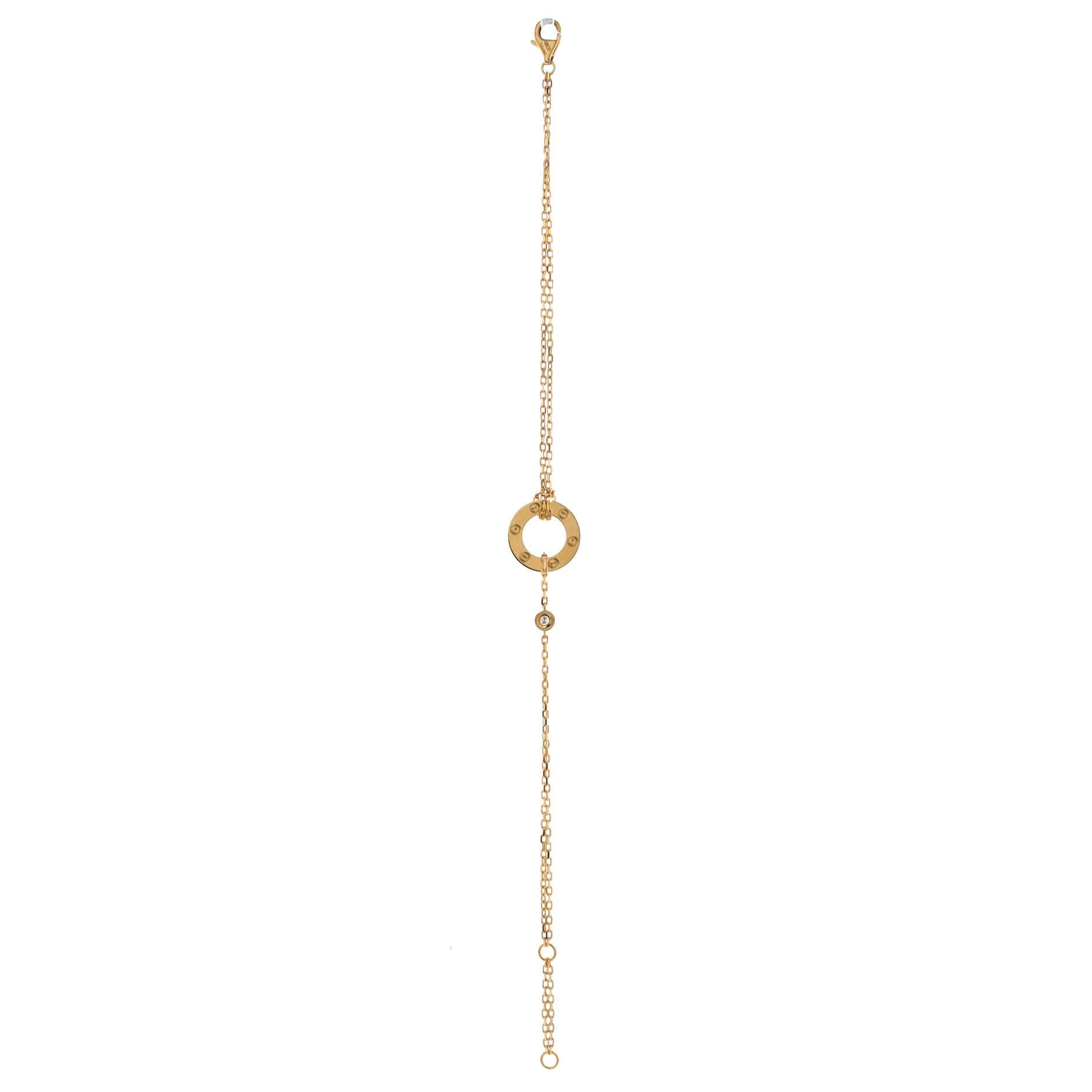 2 Diamonds Love Bracelet 18K Yellow Gold with Diamonds, Alternate, color, Metallic Gold