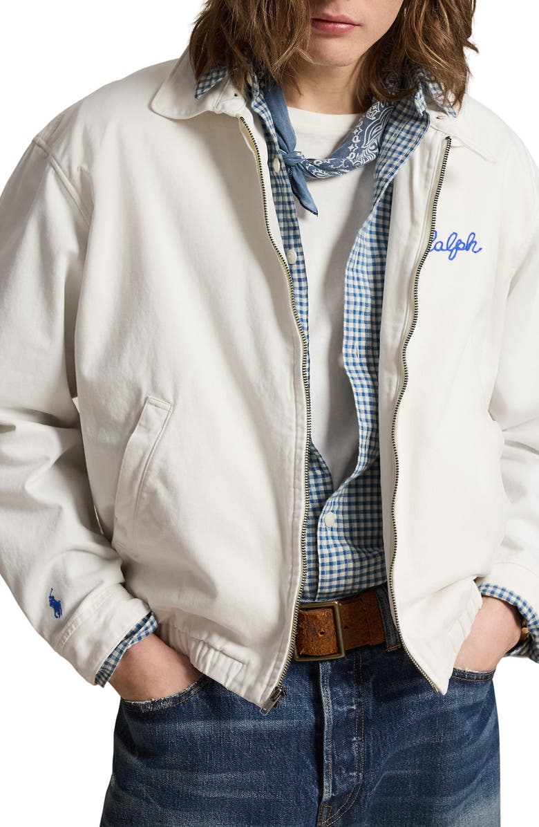 Polo Ralph Lauren The Embroidered Big Bayport Jacket, Main, color, Deckwash White