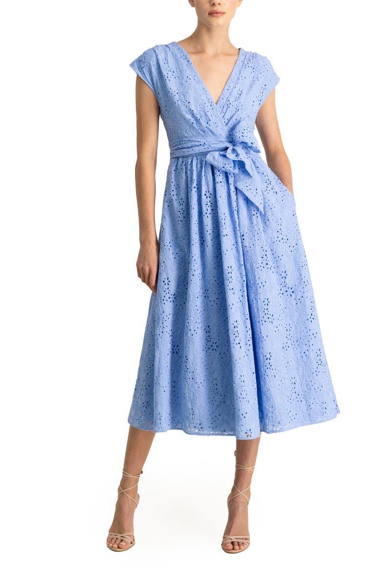 Lace Midi Dress, Main, color, BLUEBELL