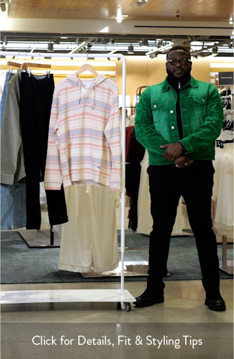 Coral Coastline Baja Stripe Cotton Hoodie, sales video thumbnail