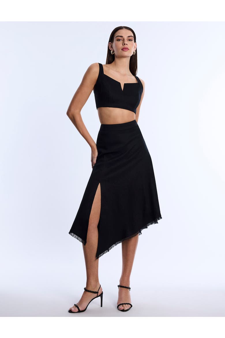 High Slit Flared Skirt, Main, color, Black