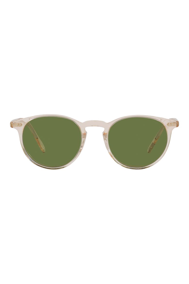 Riley 49mm Round Sunglasses, Main, color, LIGHT BEIGE