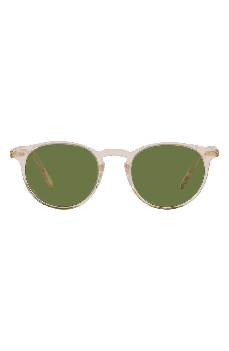 Oliver Peoples Riley 49mm Round Sunglasses, Main, color, Light Beige