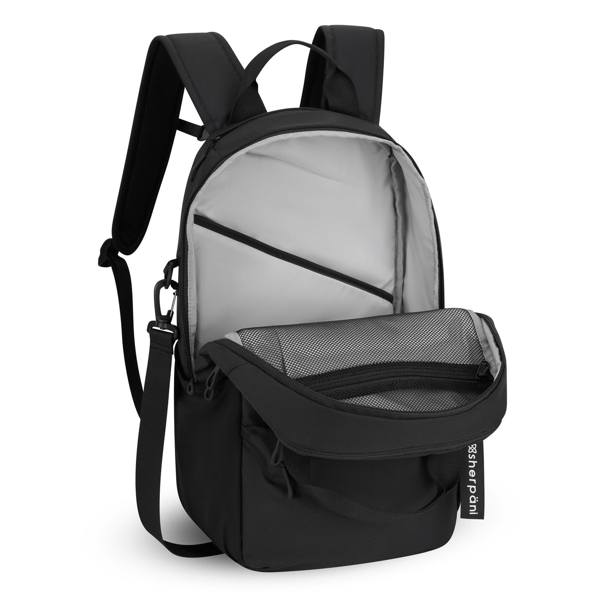 Camden Convertible 3 in 1 Tote Bag, 18L Travel Backpack RFID Protection, Fits 15" Laptop, Con Leche, Alternate, color, Sterling