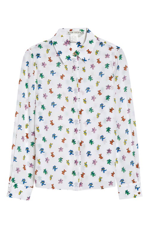 Alice And Olivia Alice + Olivia X Grateful Dead Willa Print Silk Button-up Shirt In Multi