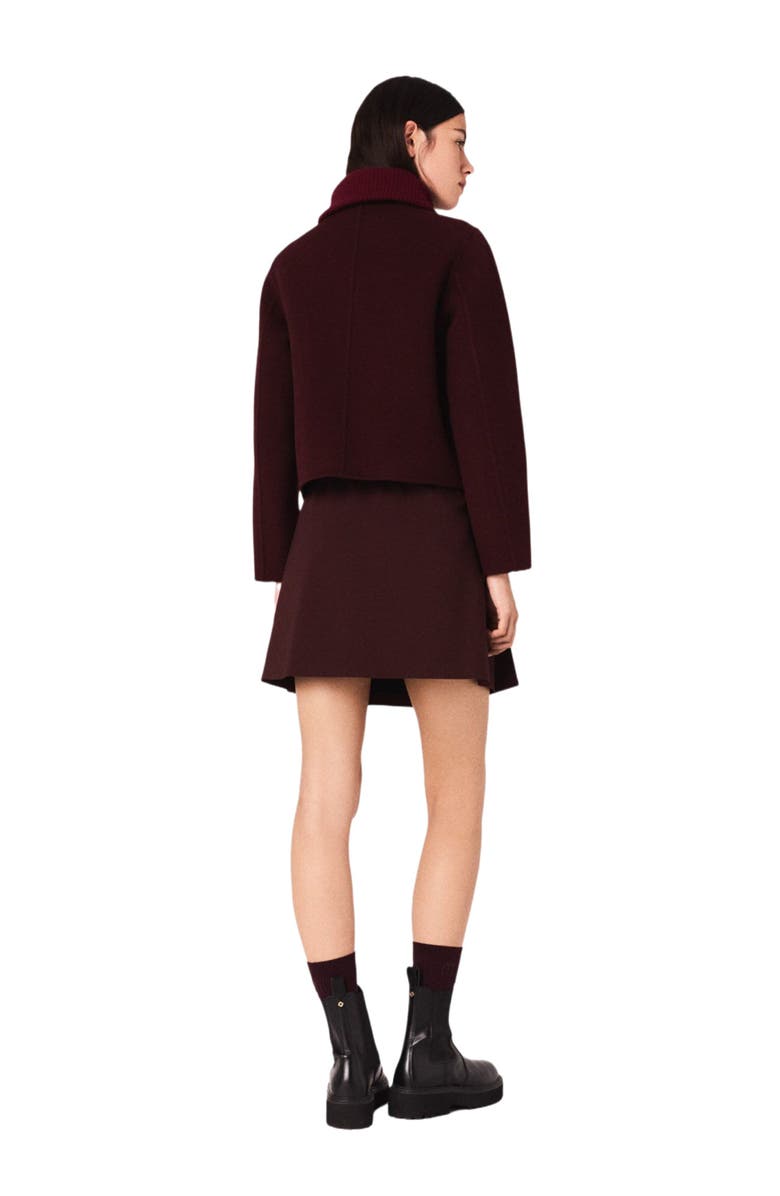 maje Reversible double-faced jacket, Alternate, color, Burgundy