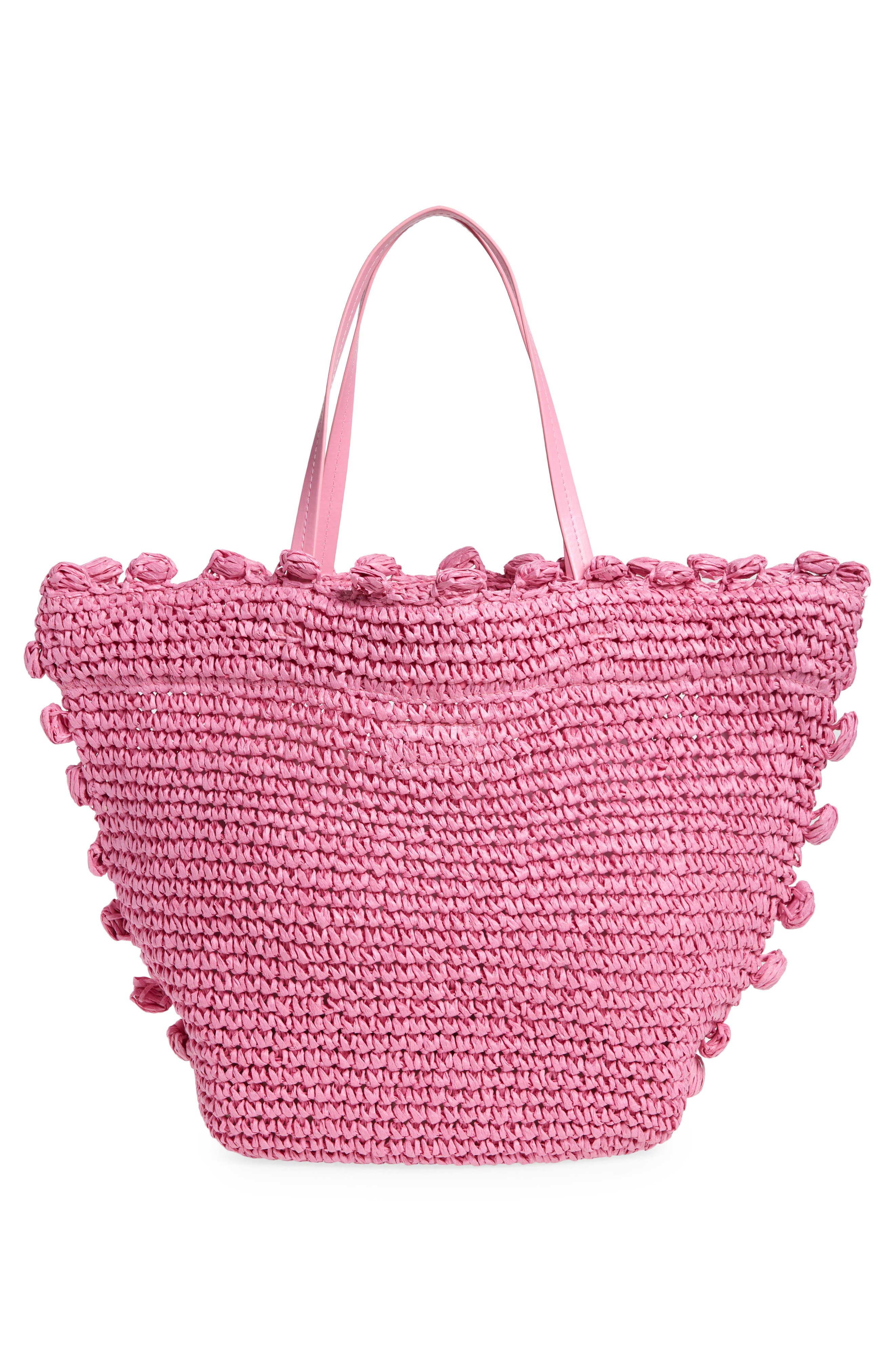Leah Straw Tote, Alternate, color, FLAMINGO