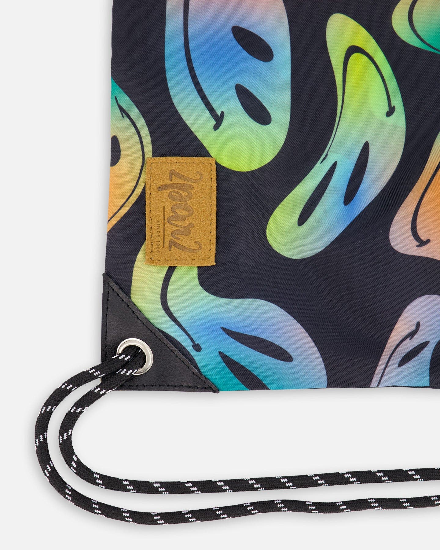 Deux par Deux Drawstring Bag, Alternate, color, Smiley Face Boy