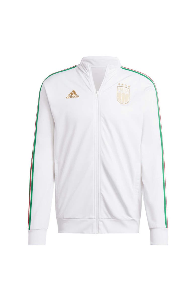 adidas Men's adidas White Italy National Team DNA Full-Zip Track Jacket, Main, color, 